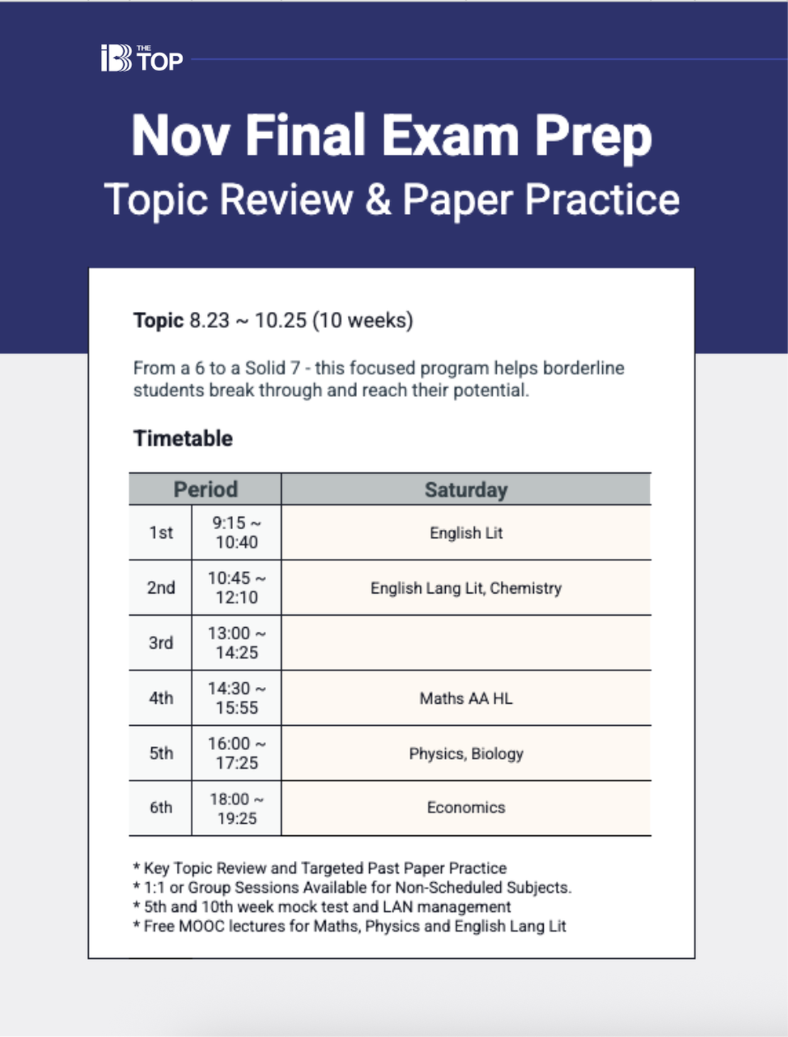 schedule